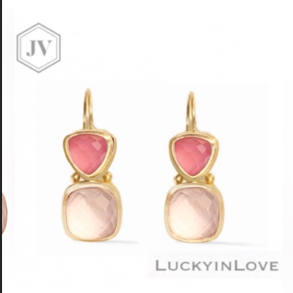 Julie Vos Jewelry - JULIE VOS® Aquitaine Wire Rare 2-tone IRIDESCENT CORAL & Peach Ice Drop Earrings